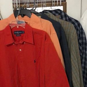 Bundle of (5) great LS shirts, button down collars, famous brands .. GENTLY WORN